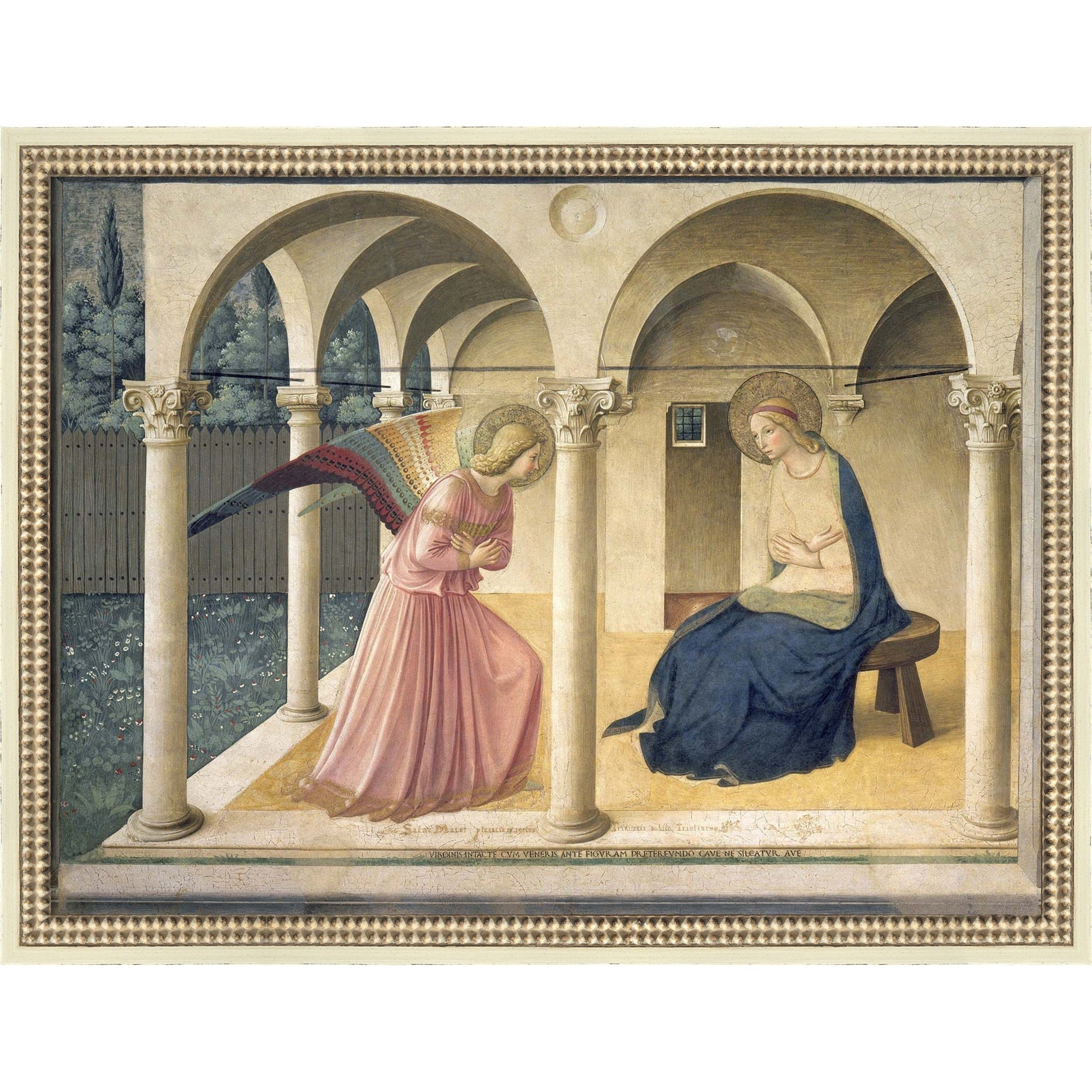 The Annunciation C1438 45 By Fra Angelico Framed Mounted Canvas Wall Art Print