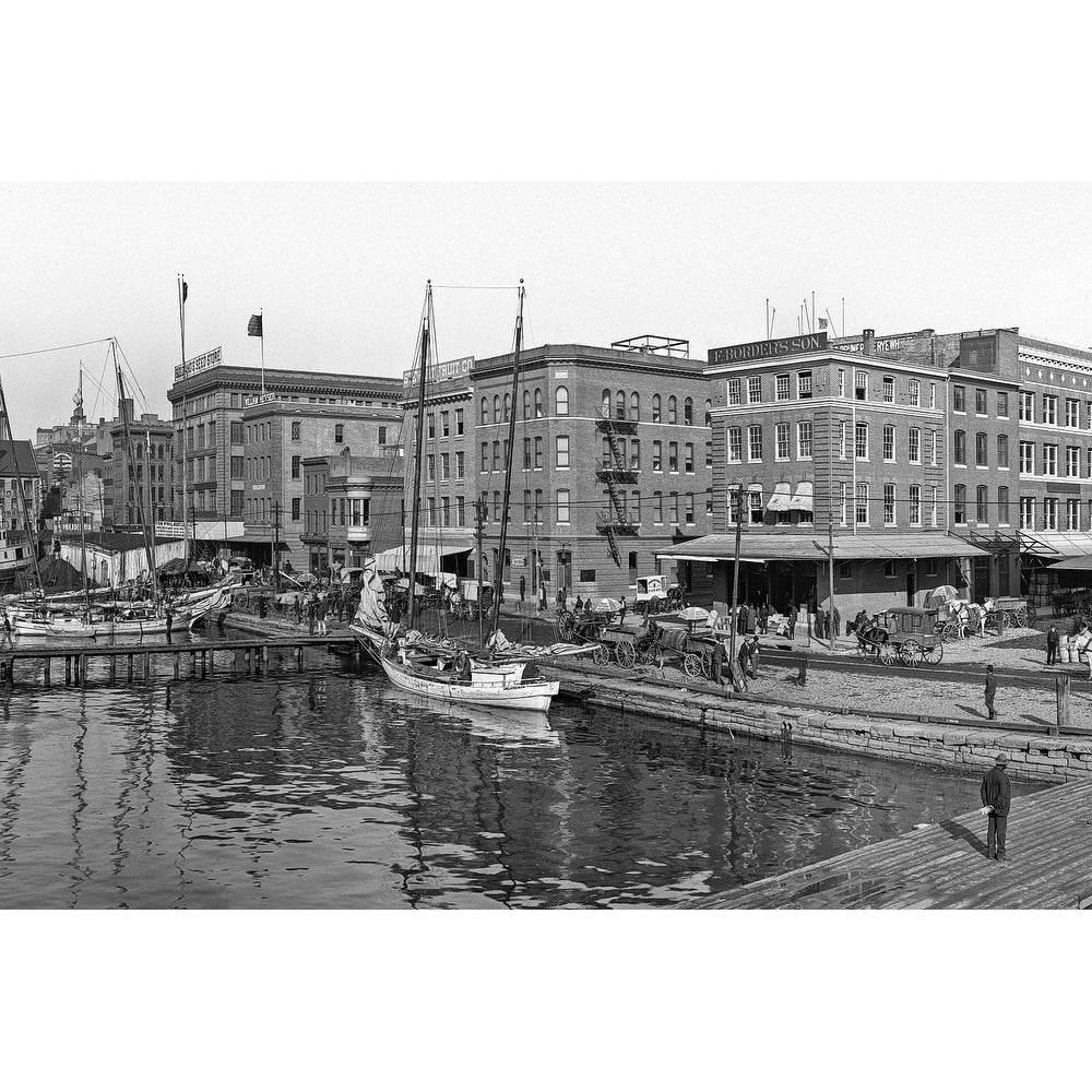 The Basin Baltimore Maryland Black And White Gallery Wrapped Canvas