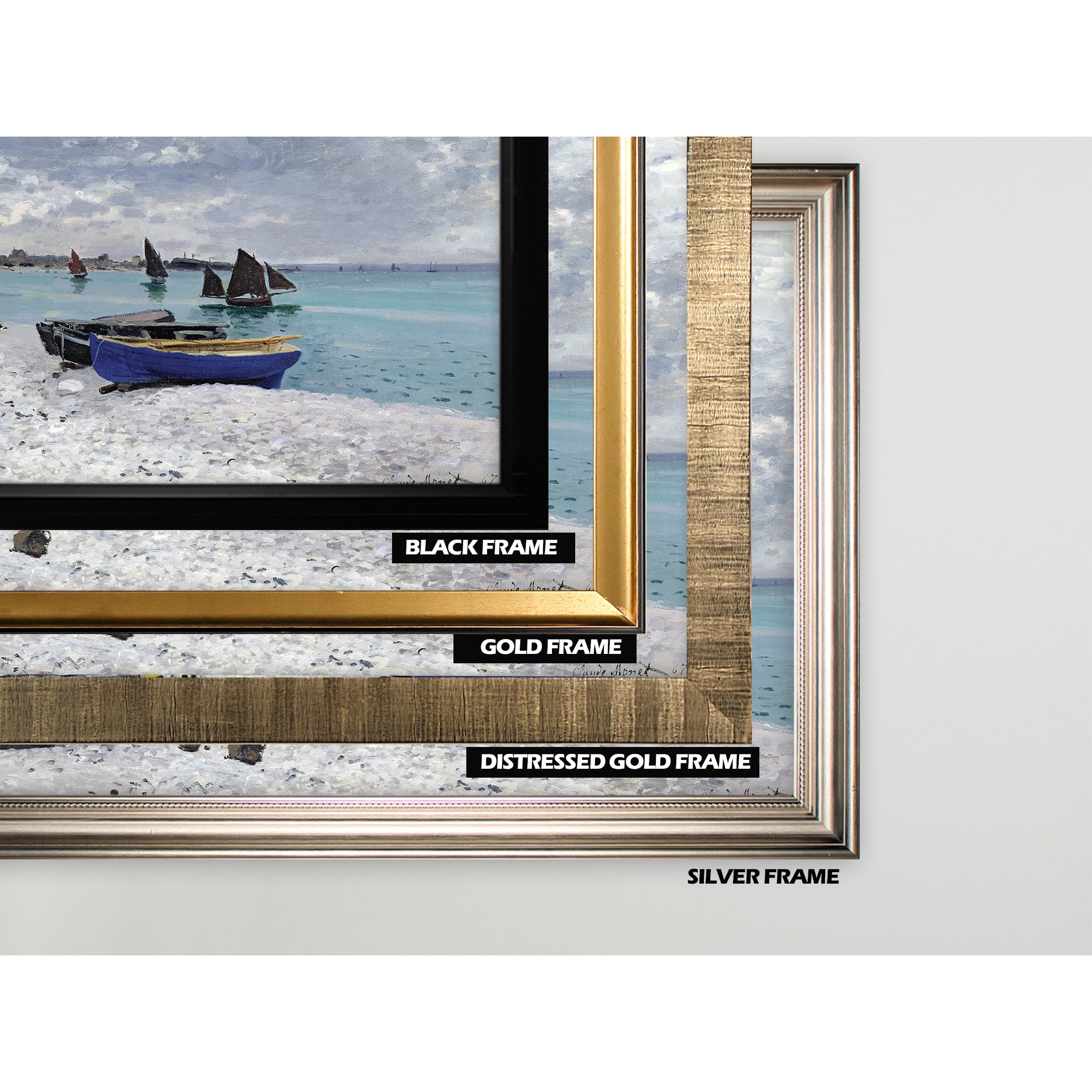 The Beach Claude Monet Silver Frame