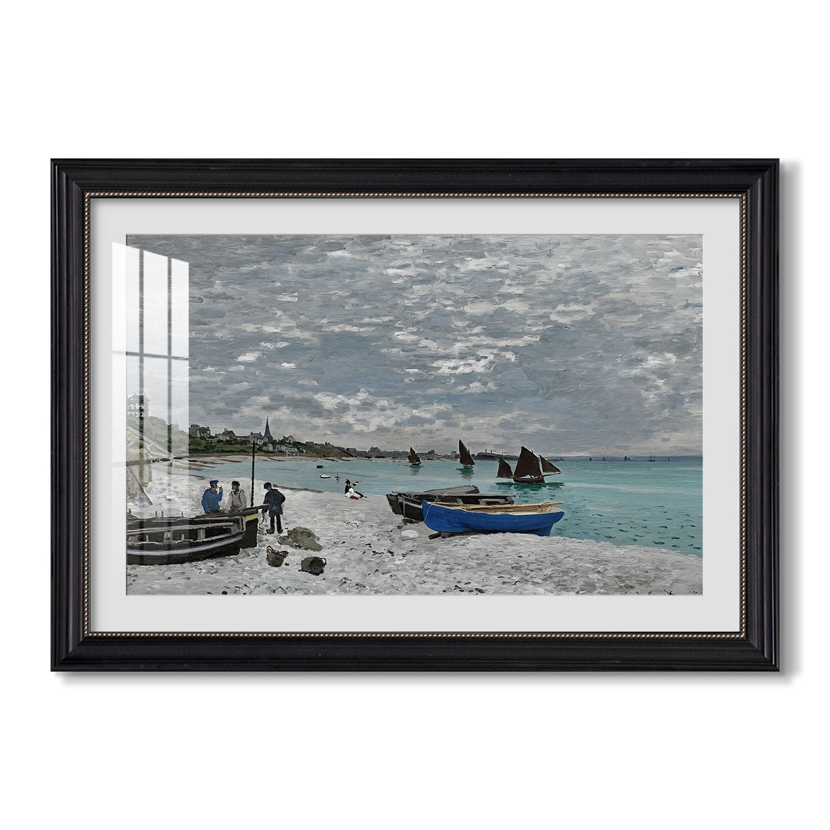 The Beach At Sainte Adresse 1867 Claude Monet Custom Framed Print