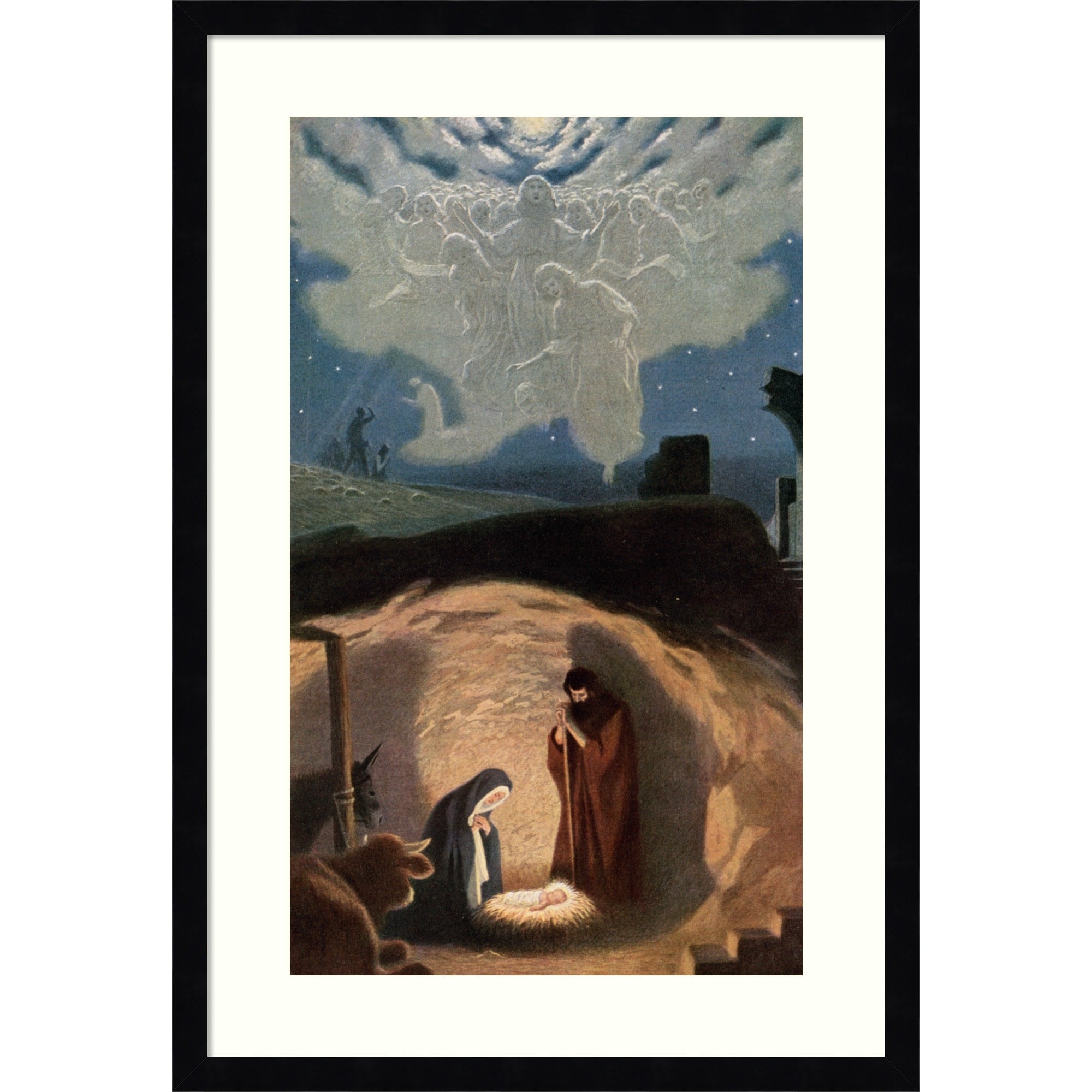 The Birth Of Jesus By Gebhard Fugel Wood Framed Wall Art Print