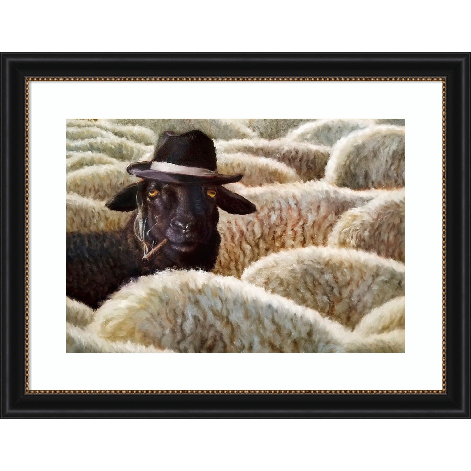 The Black Sheep By Lucia Heffernan Wood Framed Wall Art Print