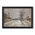 The Boulevard De Pontoise At Argenteuil Snow Effect 1875 Claude Monet Custom Framed Canvas