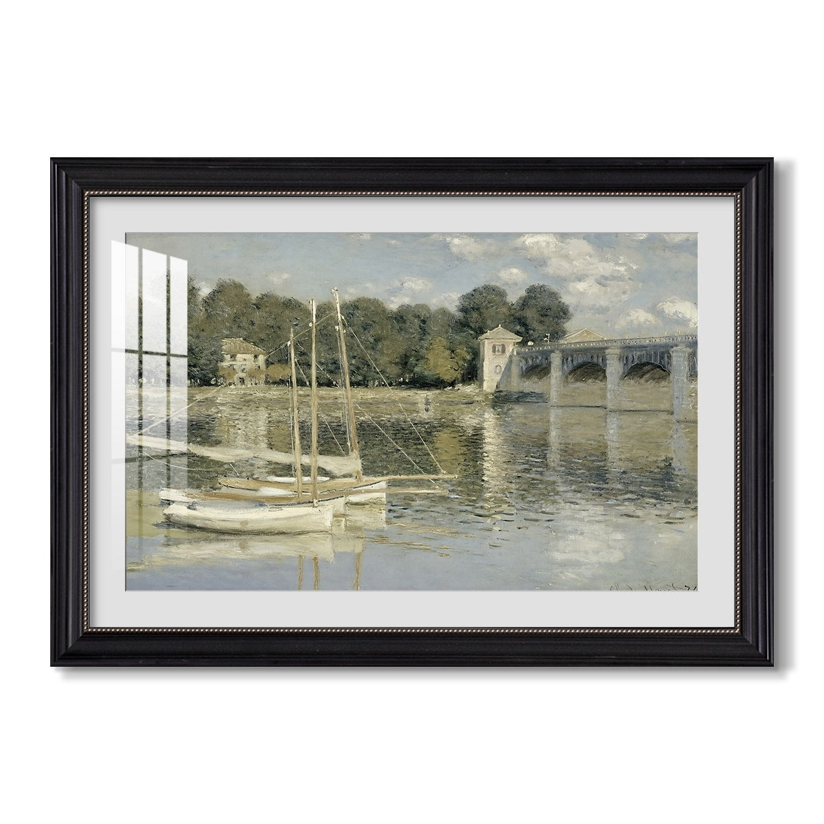 The Bridge At Argenteuil 1874 Claude Monet Custom Framed Print