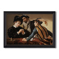 The Cardsharps C 1594 Caravaggio Custom Framed Canvas
