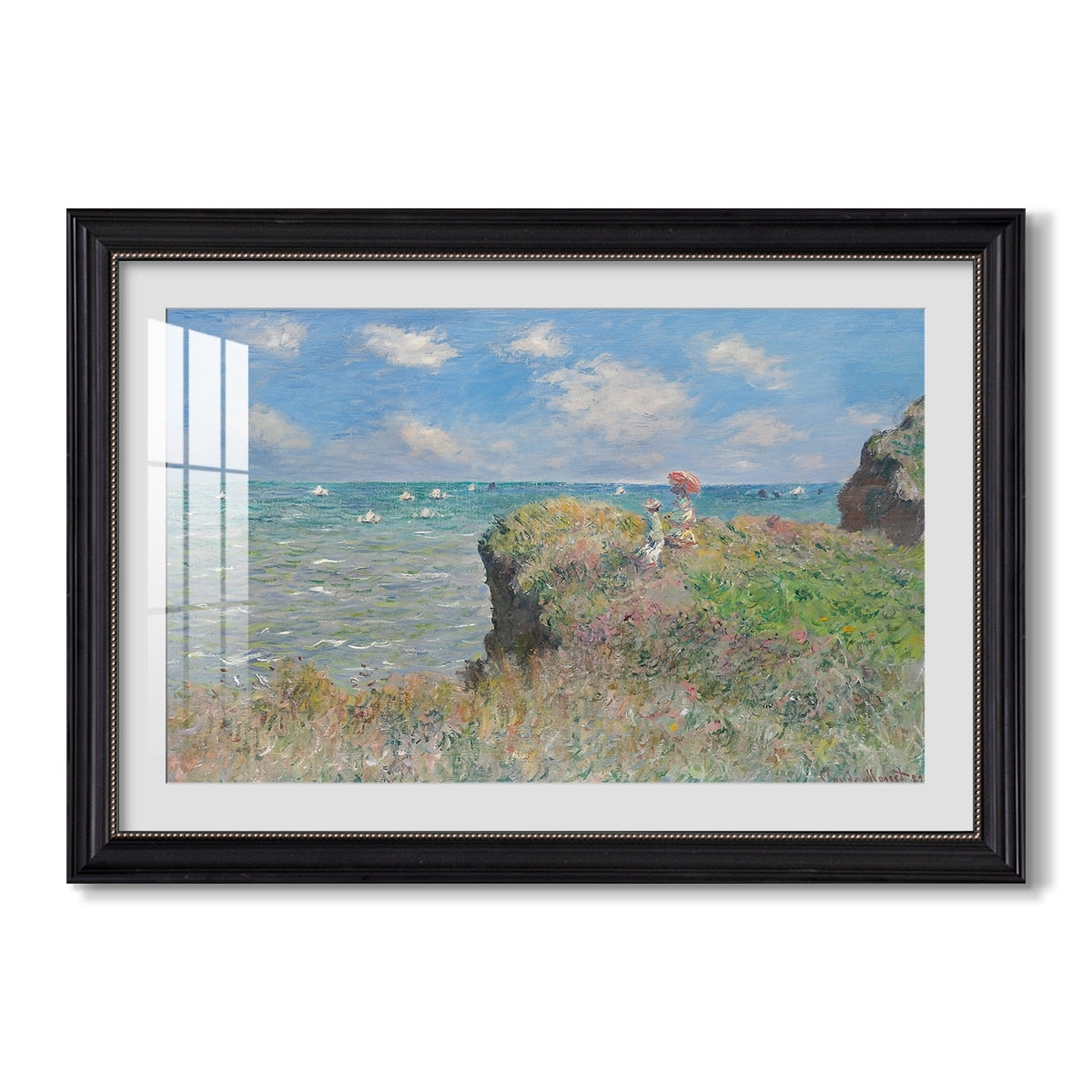 The Cliff Walk At Pourville 1882 Claude Monet Custom Framed Print