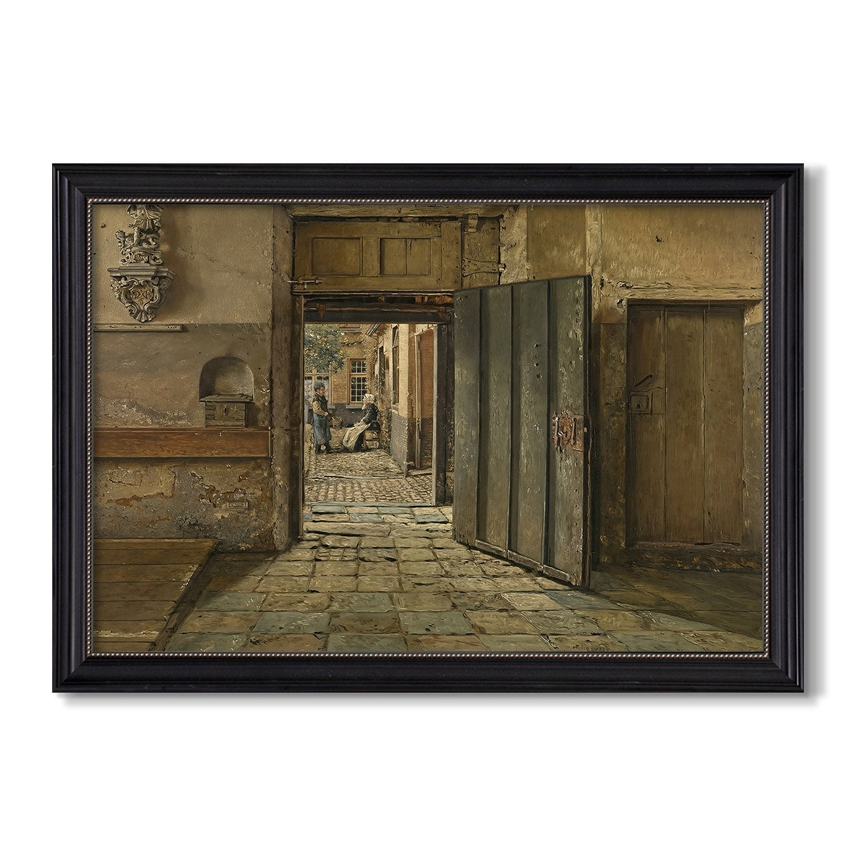 The Conversation 1884 Henri De Braekeleer Custom Framed Canvas