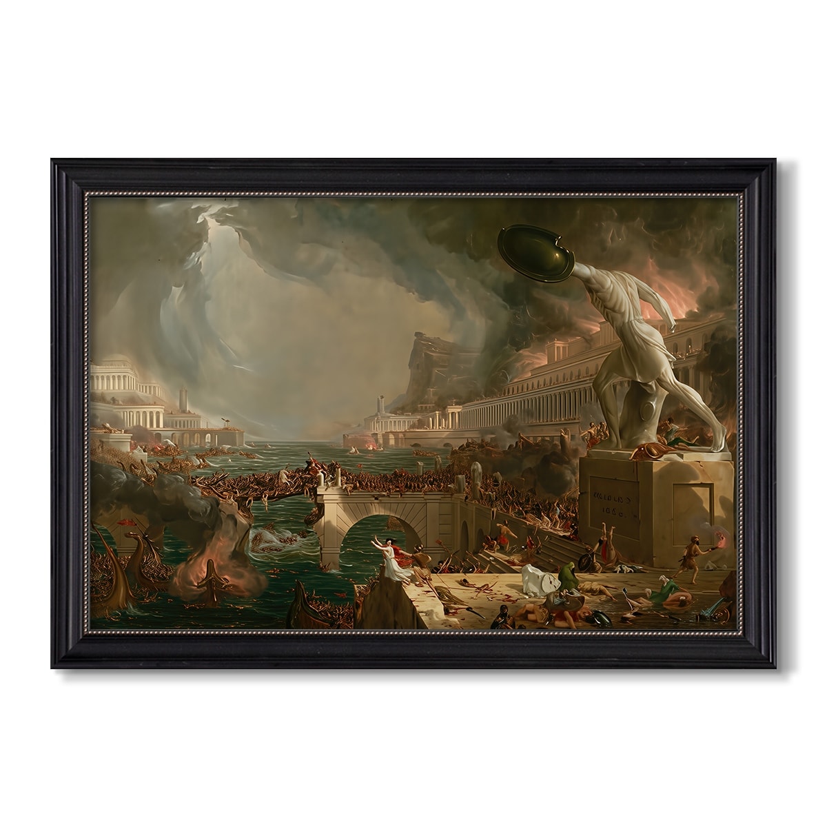 The Course Of Empire Destruction 1836 Thomas Cole Custom Framed Canvas