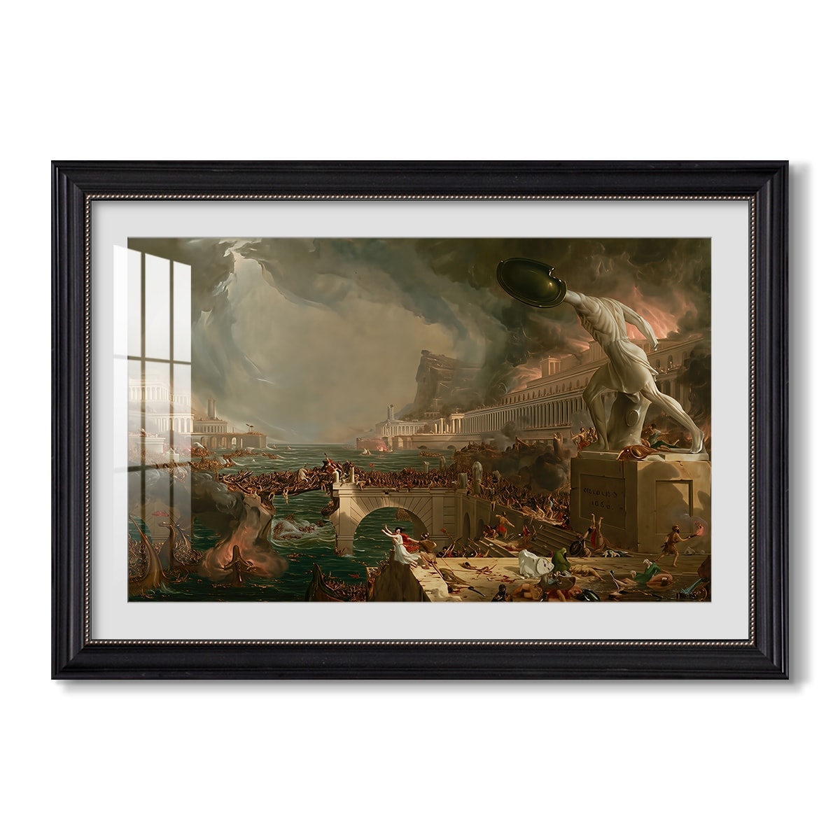 The Course Of Empire Destruction 1836 Thomas Cole Custom Framed Print