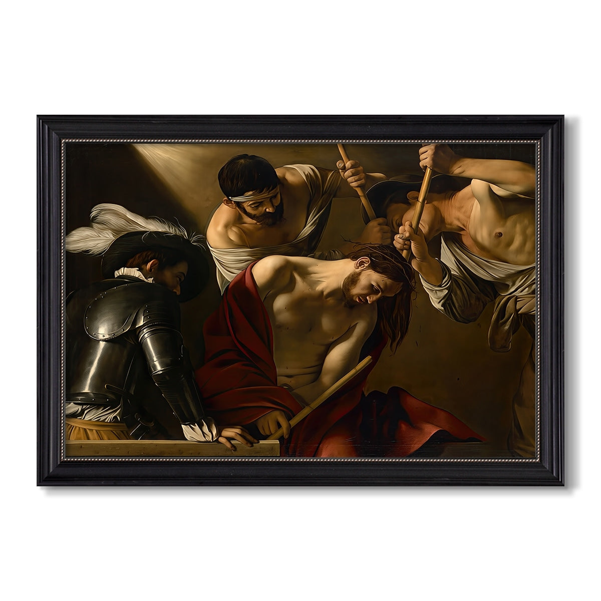 The Crowning With Thorns C 1602 1604 Caravaggio Custom Framed Canvas