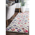 The Curated Nomad Ashbury Vibrant Moroccan Diamond Runner Shag Area Rug 2 8 X 12 Runner