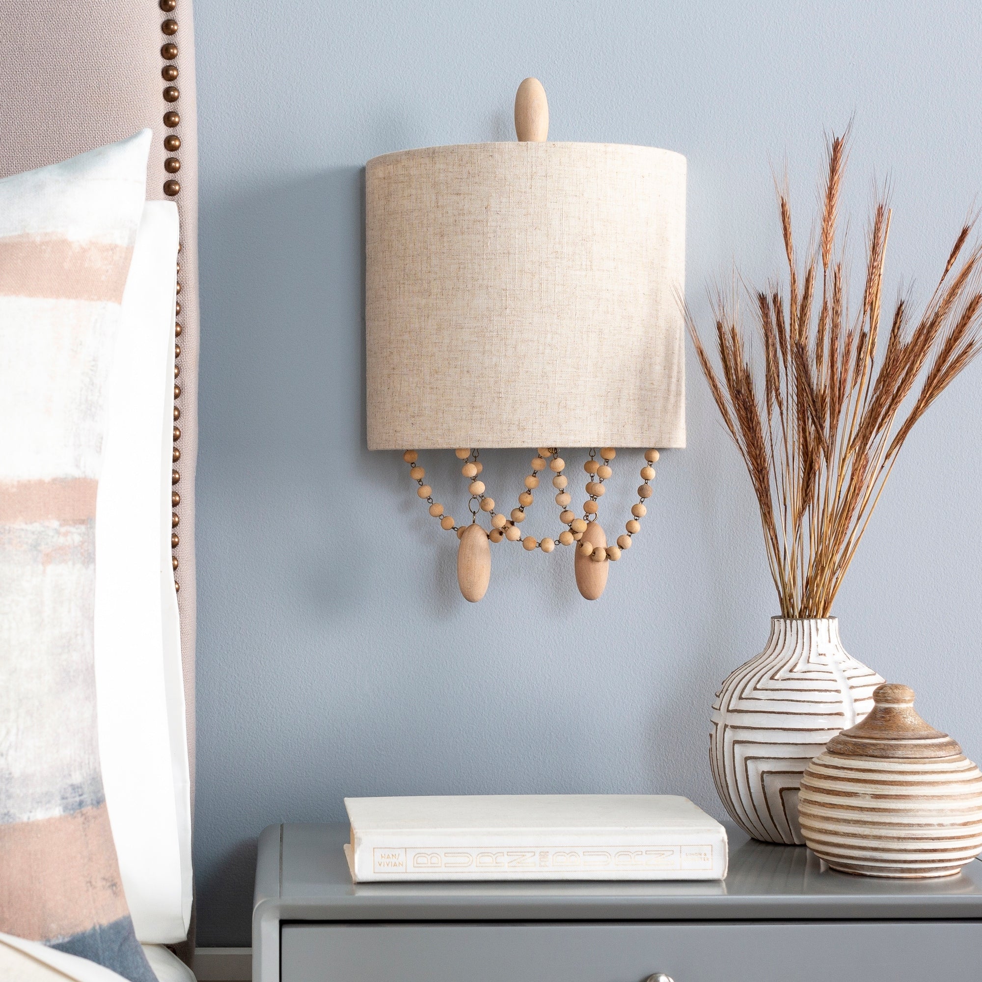 The Curated Nomad Ashwood Traditional Beaded 2 Light Wall Sconce