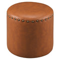 The Curated Nomad Barbossa Faux Leather Round Ottoman