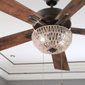 The Curated Nomad Carillon 52 Inch Woven Rope 5 Blade Led Ceiling Fan