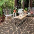 Havenside Home Wilminton Indoor Outdoor Aqua Abstract Chevron Rug 53 X 77