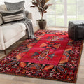Deon Indoor Outdoor Tribal Red Black Area Rug