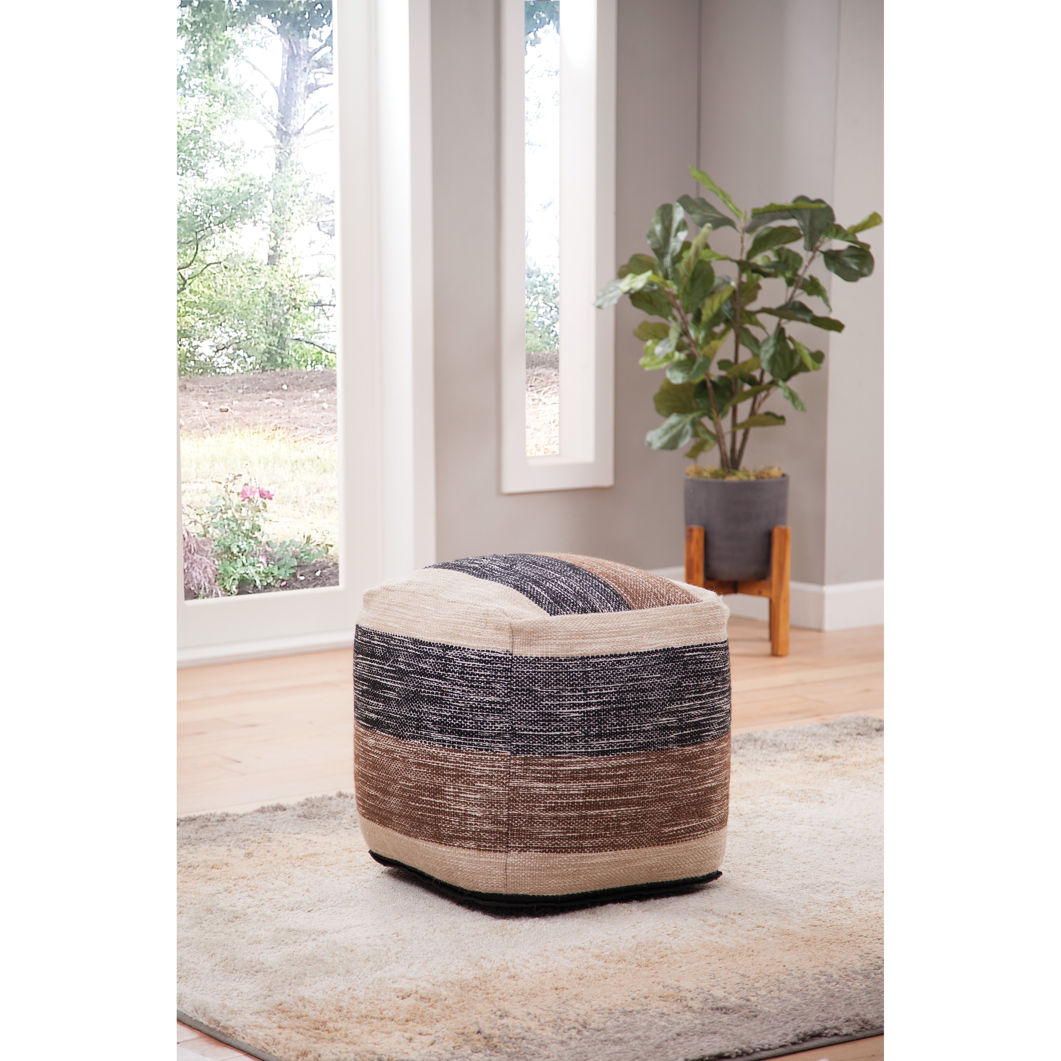The Curated Nomad Jacona Handwoven Pouf