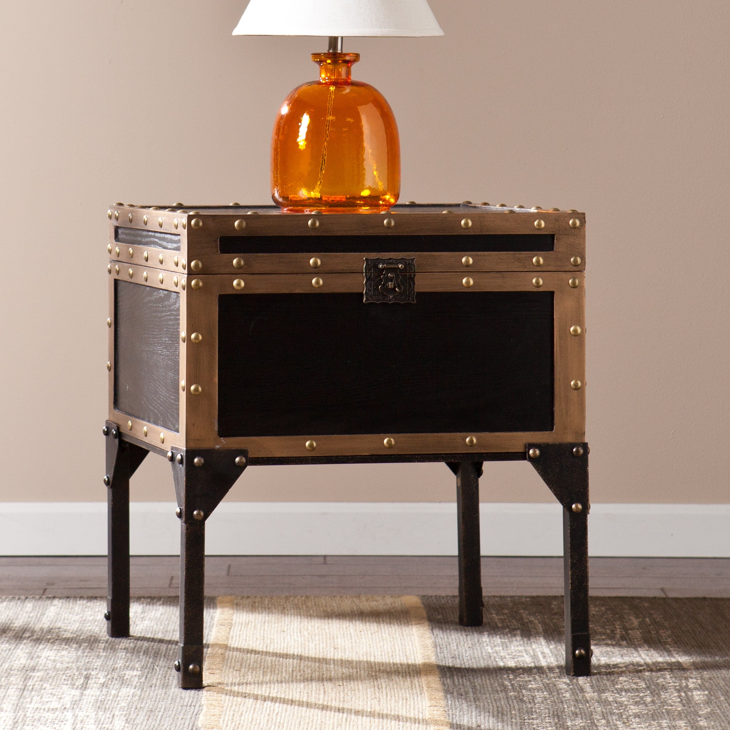 The Curated Nomad Jasper Travel Trunk Side End Table