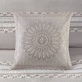 The Curated Nomad Natoma Grey Embroidered Cotton Decorative Pillow