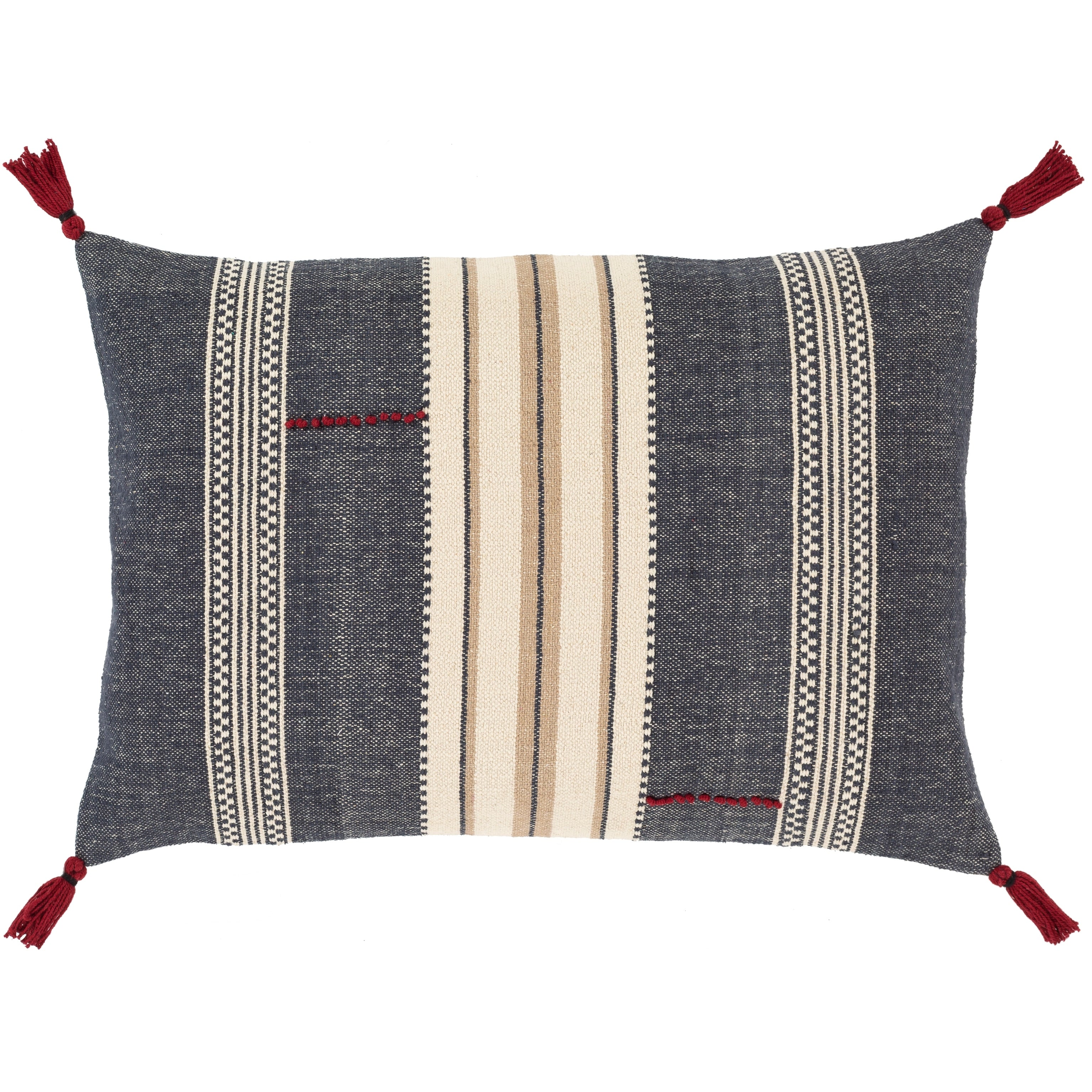 The Curated Nomad Park Handwoven Stripe Lumbar Pillow With Down Or Poly Fill