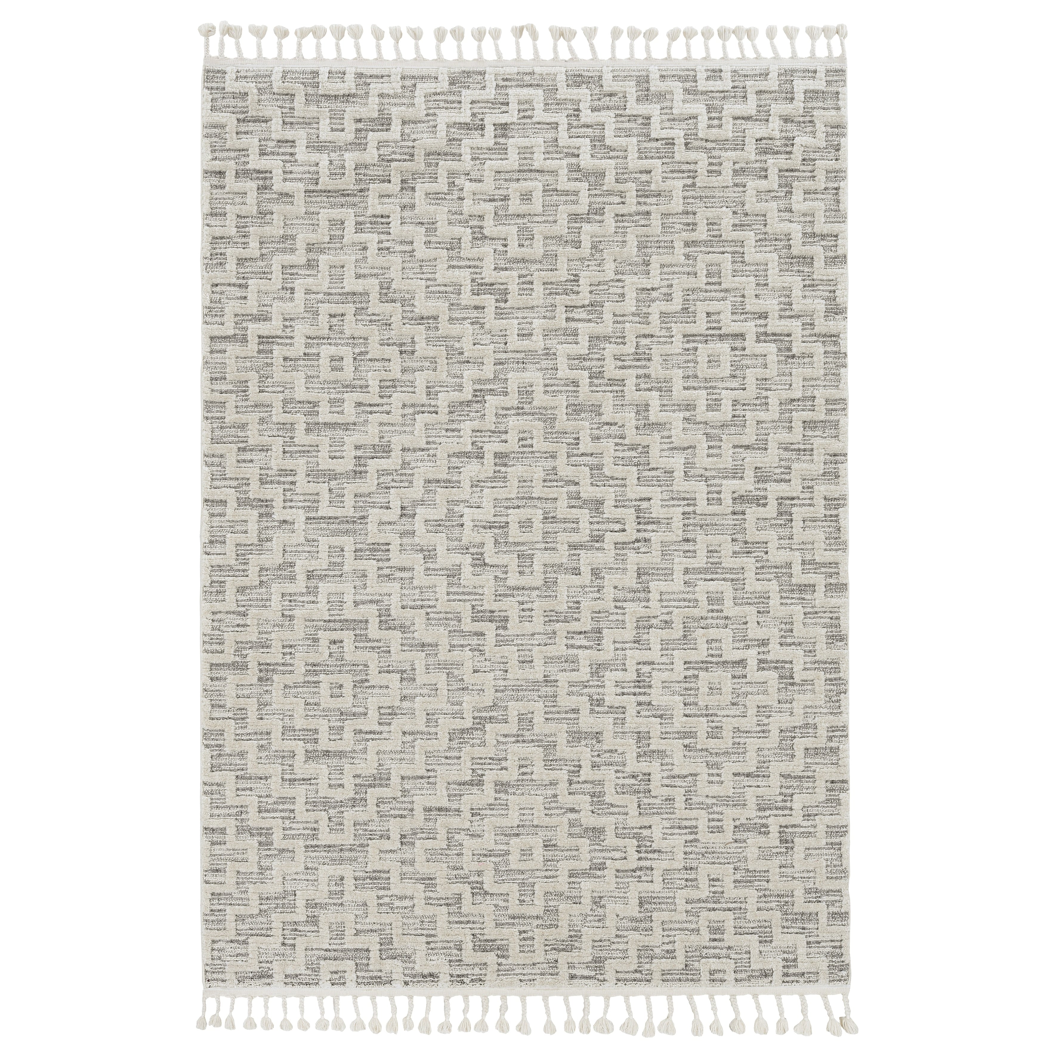 The Curated Nomad Roehamp Textured Moroccan Rug With Fringe