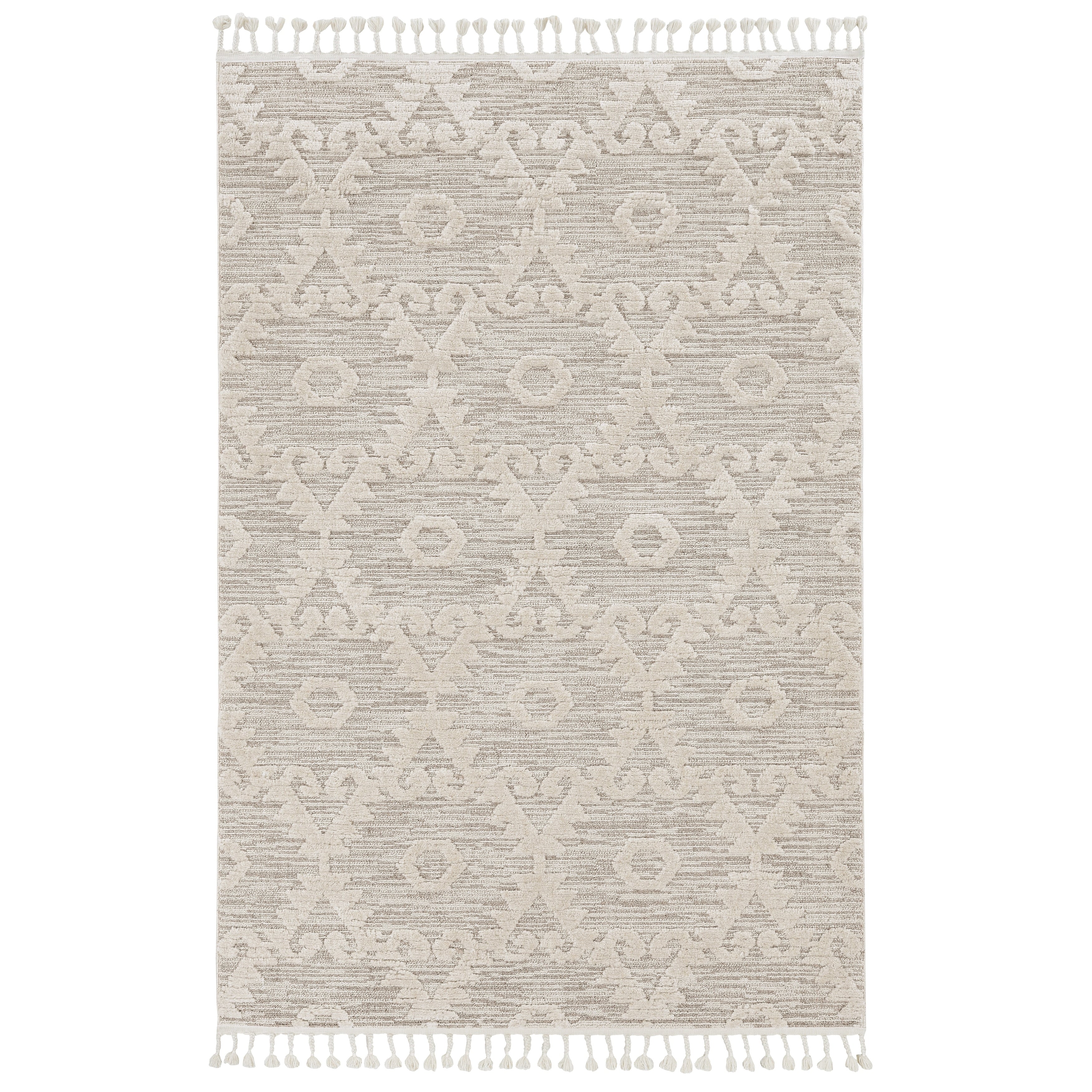 The Curated Nomad Roehamp Textured Southwestern Boho Rug With Fringe