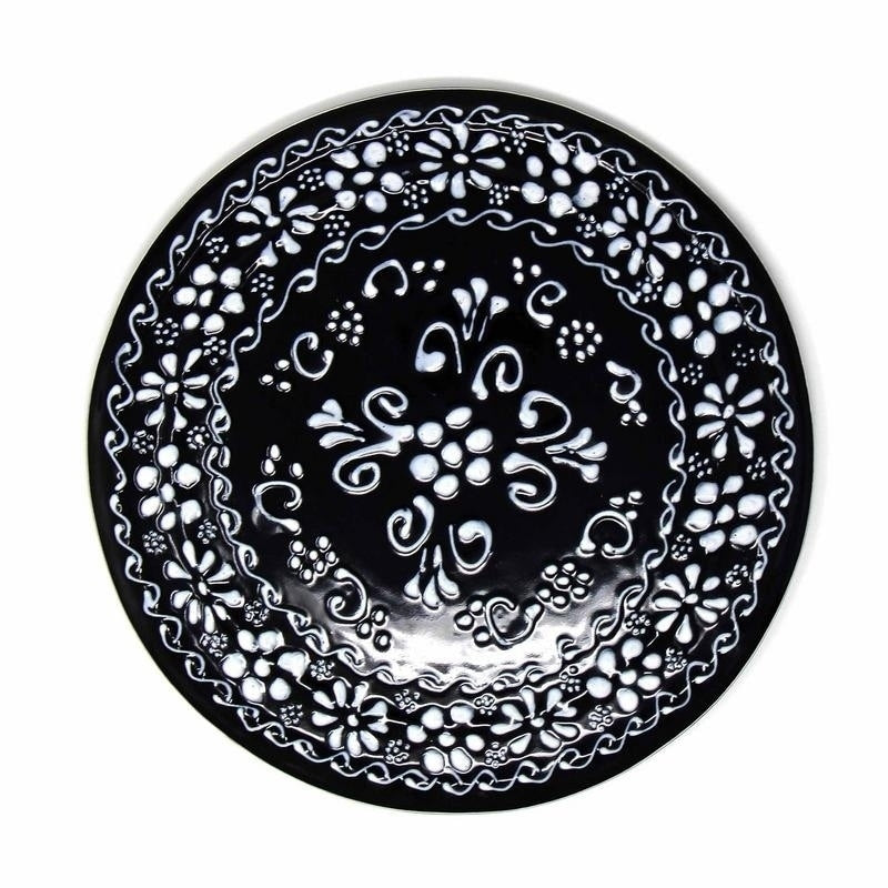 The Curated Nomad Somerset Ink Black Pottery Trivet Hot Plate Holder