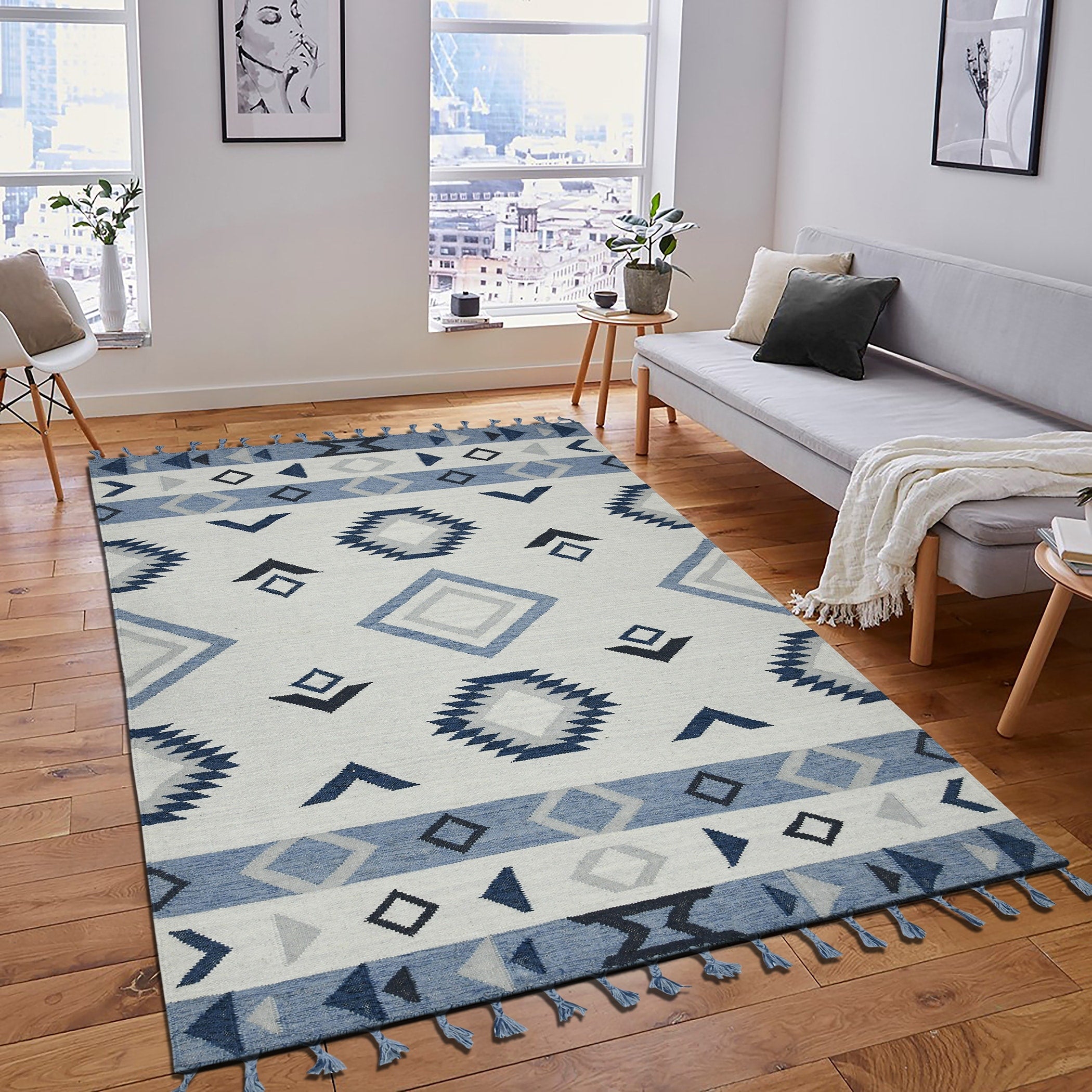 The Curated Nomad Sorrel Tribal Design Flatweave Area Rug