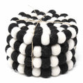 The Curated Nomad Southard Handmade Neutral Felt Ball Coaster Set Of 4