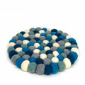 The Curated Nomad Southard Handmade Neutral Felt Ball Trivet