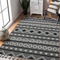Handmade Flat Weave Itza Gray Rug 5 X 8