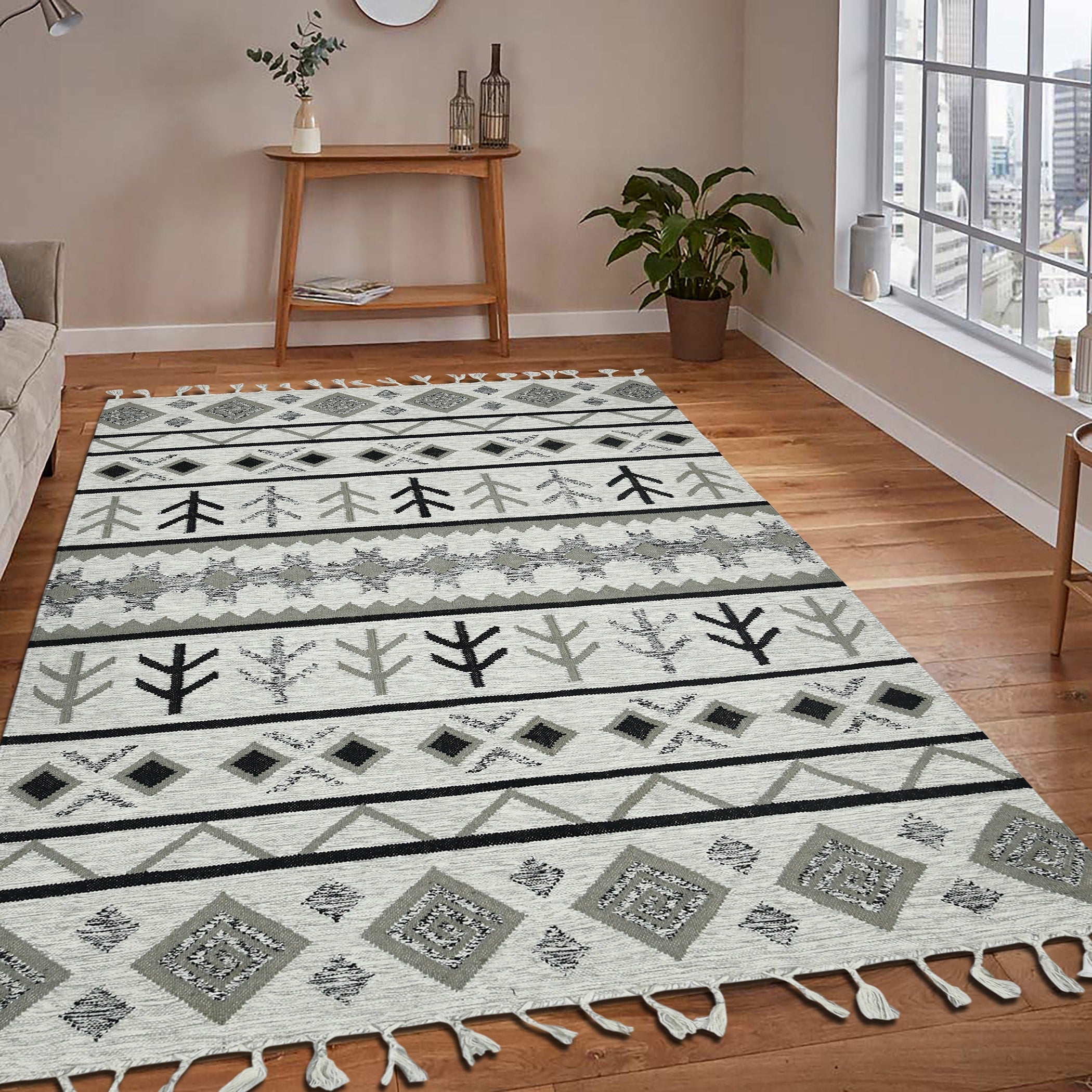 The Curated Nomad Sorrel Diamond Stripe Flatweave Accent Rug