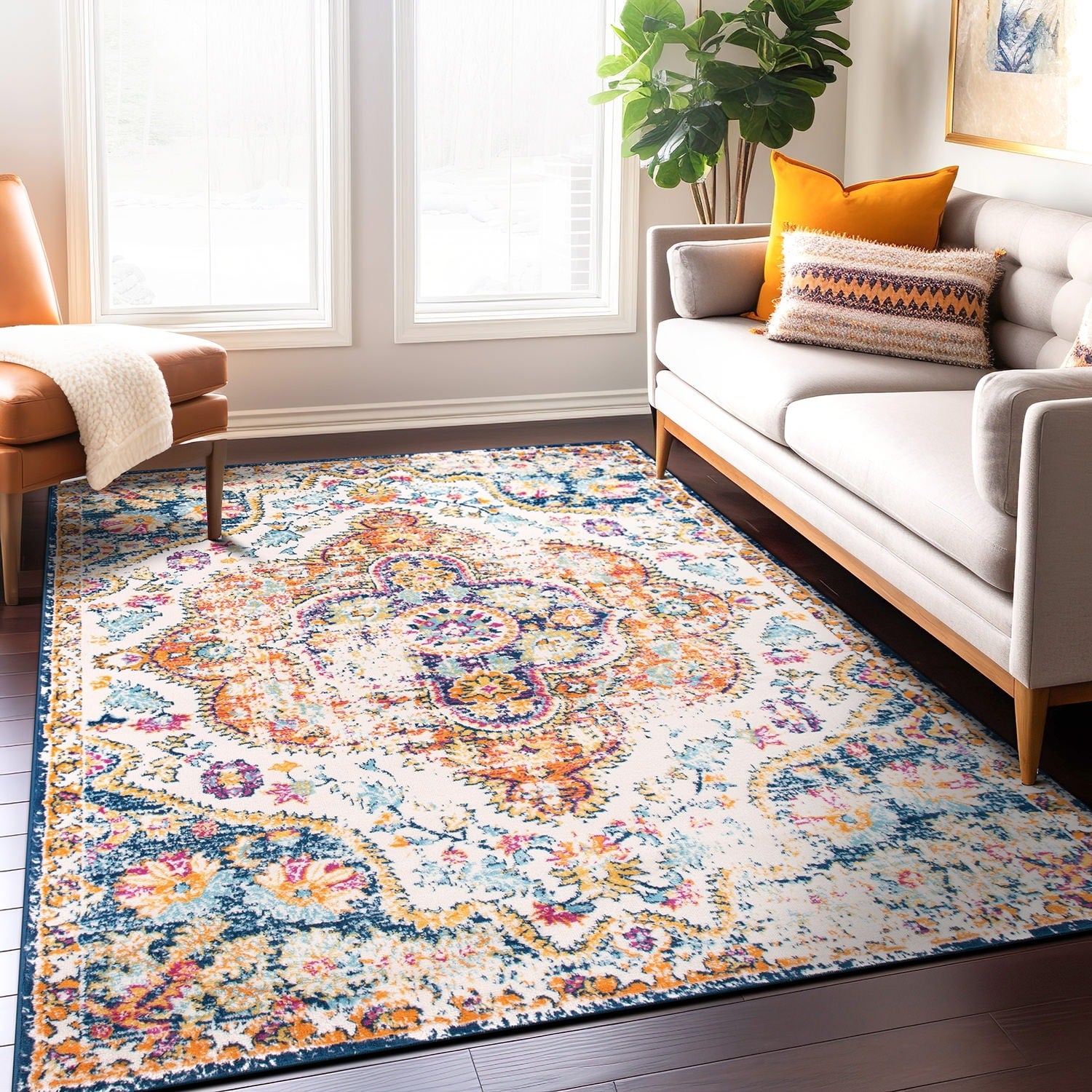 Distressed Vintage Bohemian Rug
