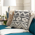 The Curated Nomad Taber Boho Tassels Wool 18 Inch Pillow With Down Or Poly Fill