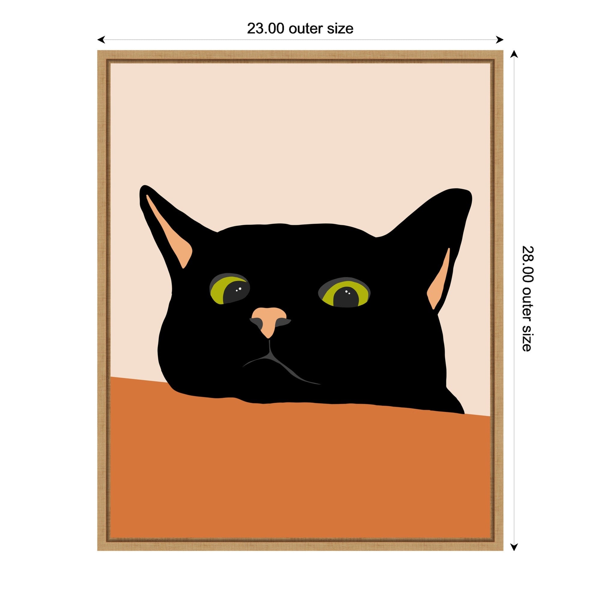 The Curious Cat By Uma Gokhale Framed Canvas Wall Art Print