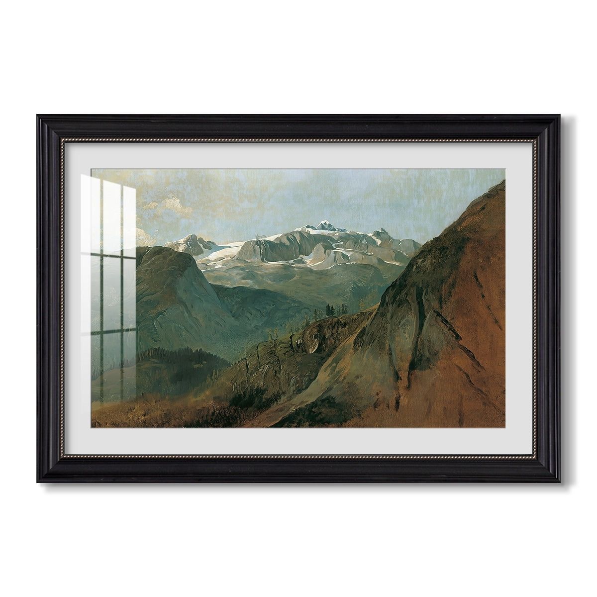 The Dachstein From The 1827 Friedrich Gauermann Custom Framed Print