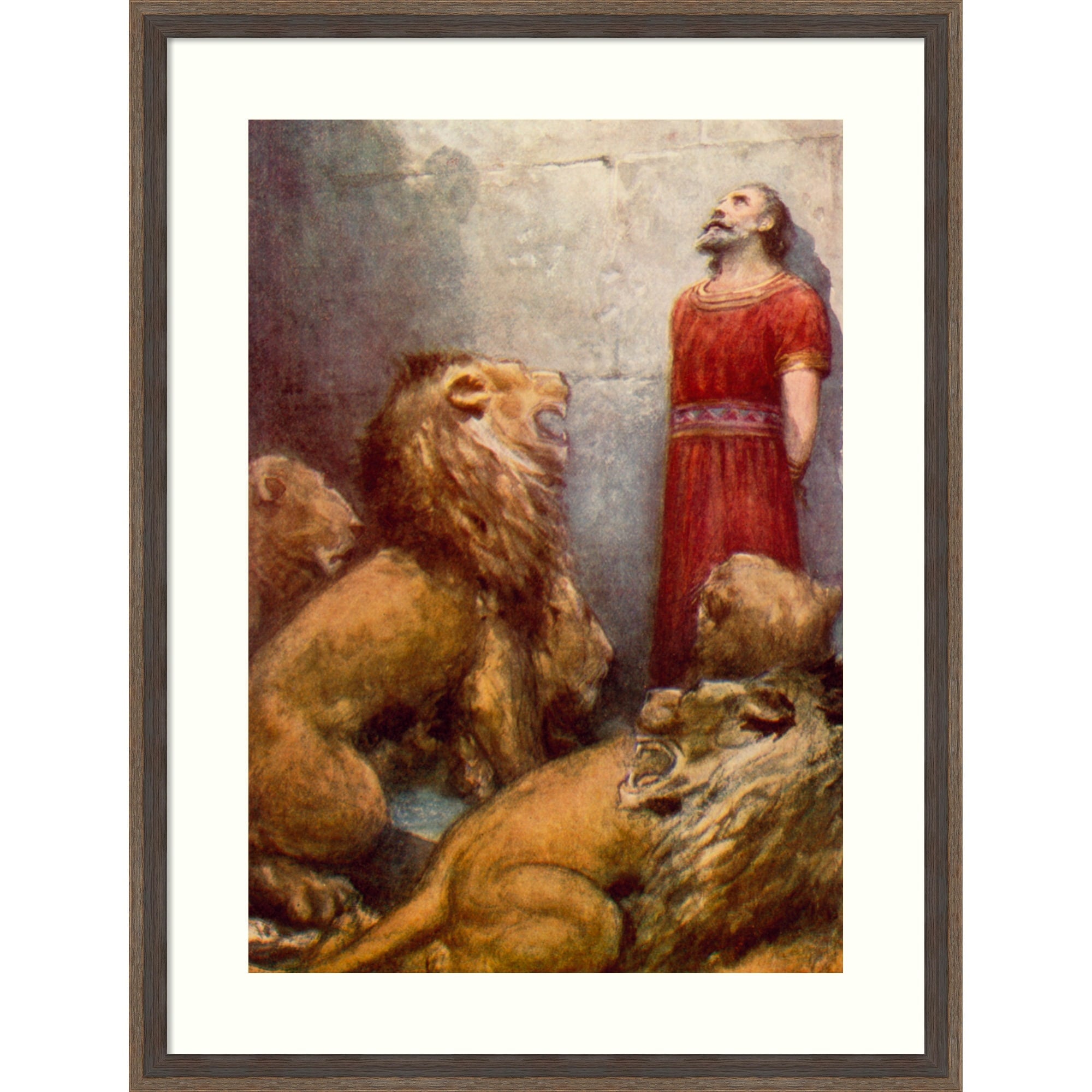 The Den Of Lions By Robert Ambrose Dudley Wood Framed Wall Art Print