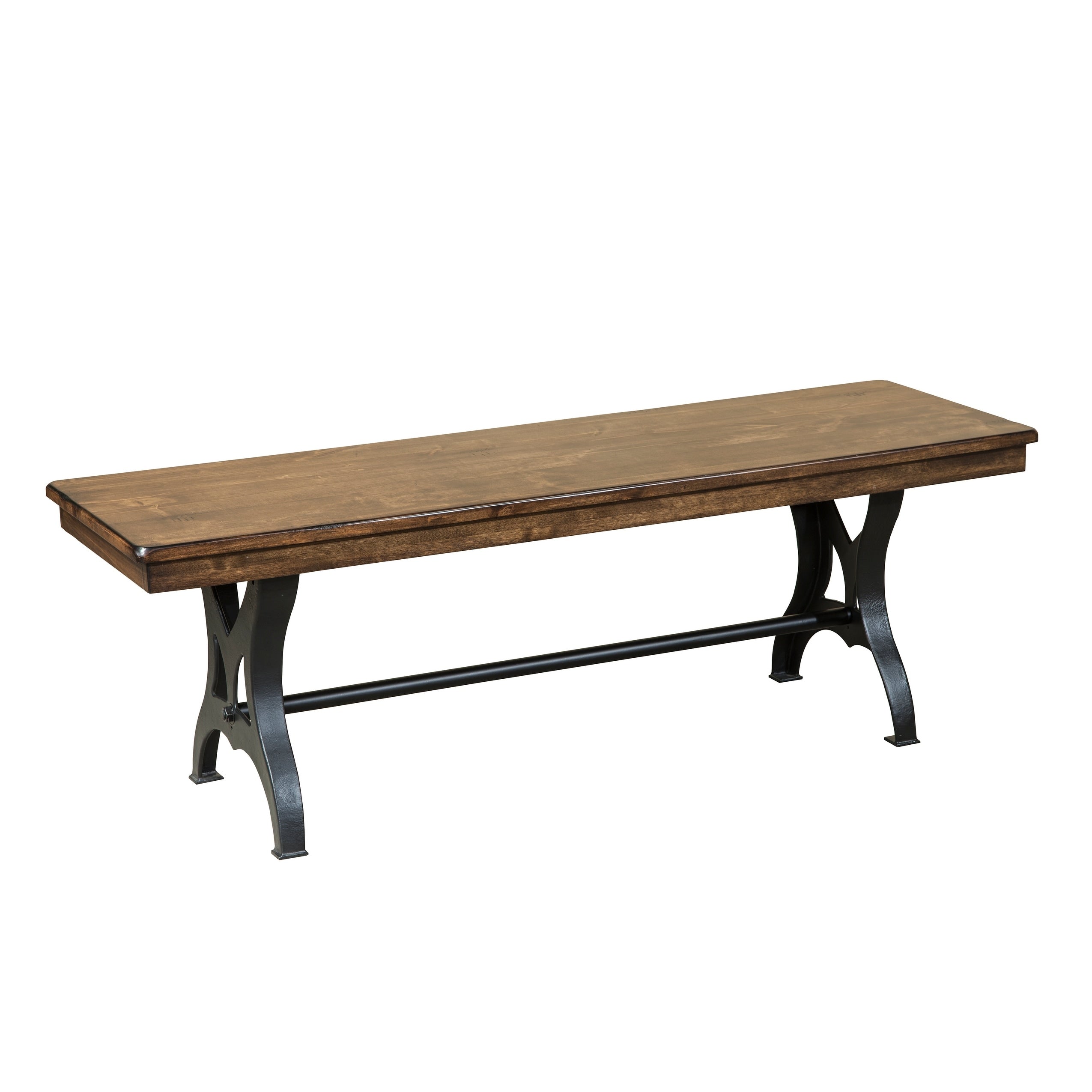 The District Industrial Copper Finish Cast Metal Dining Bench