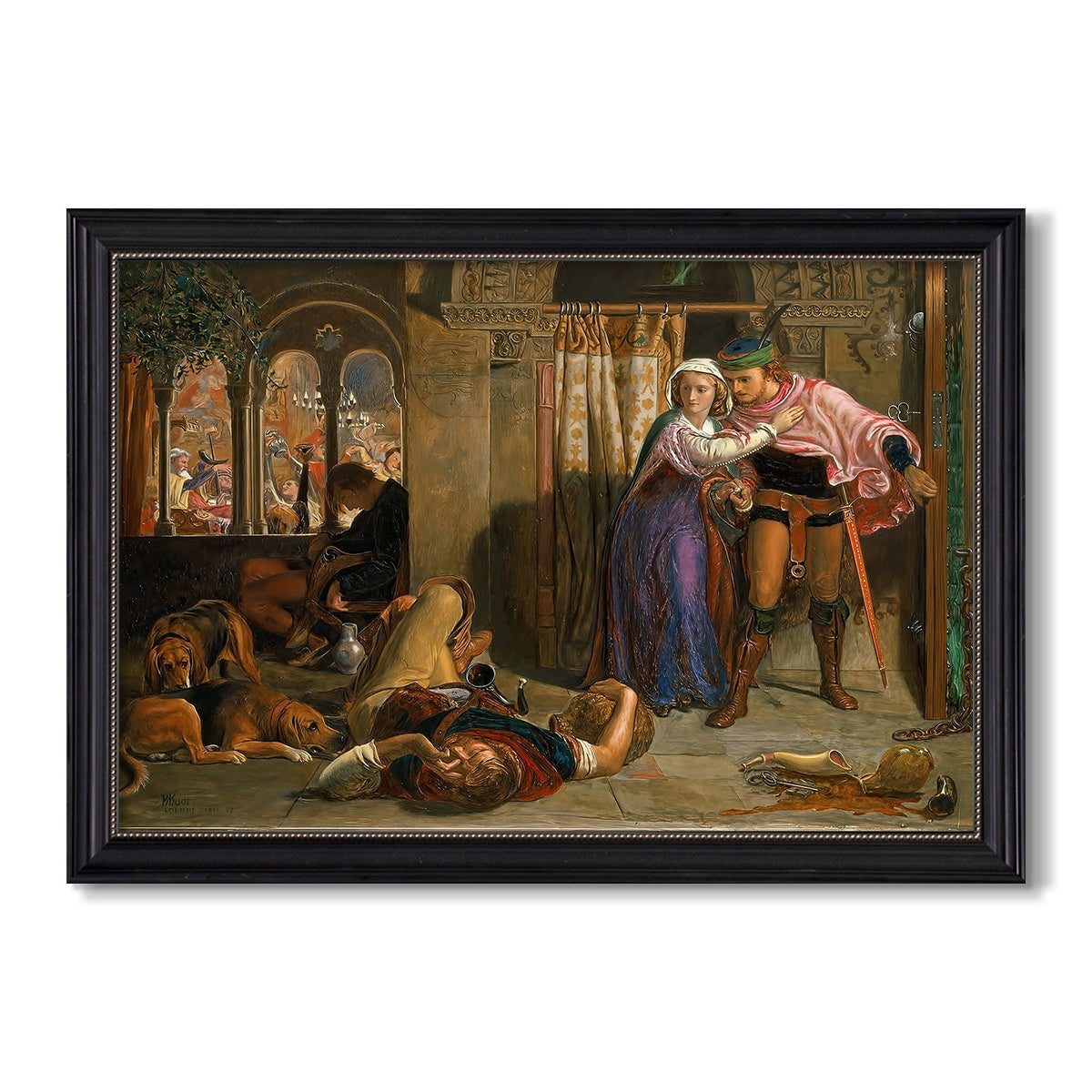 The Flight Of Madeline And 1848 William Holman Hunt Custom Framed Canvas