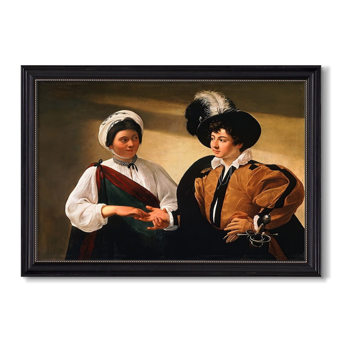 The Fortune Teller C 1595 Caravaggio Custom Framed Canvas