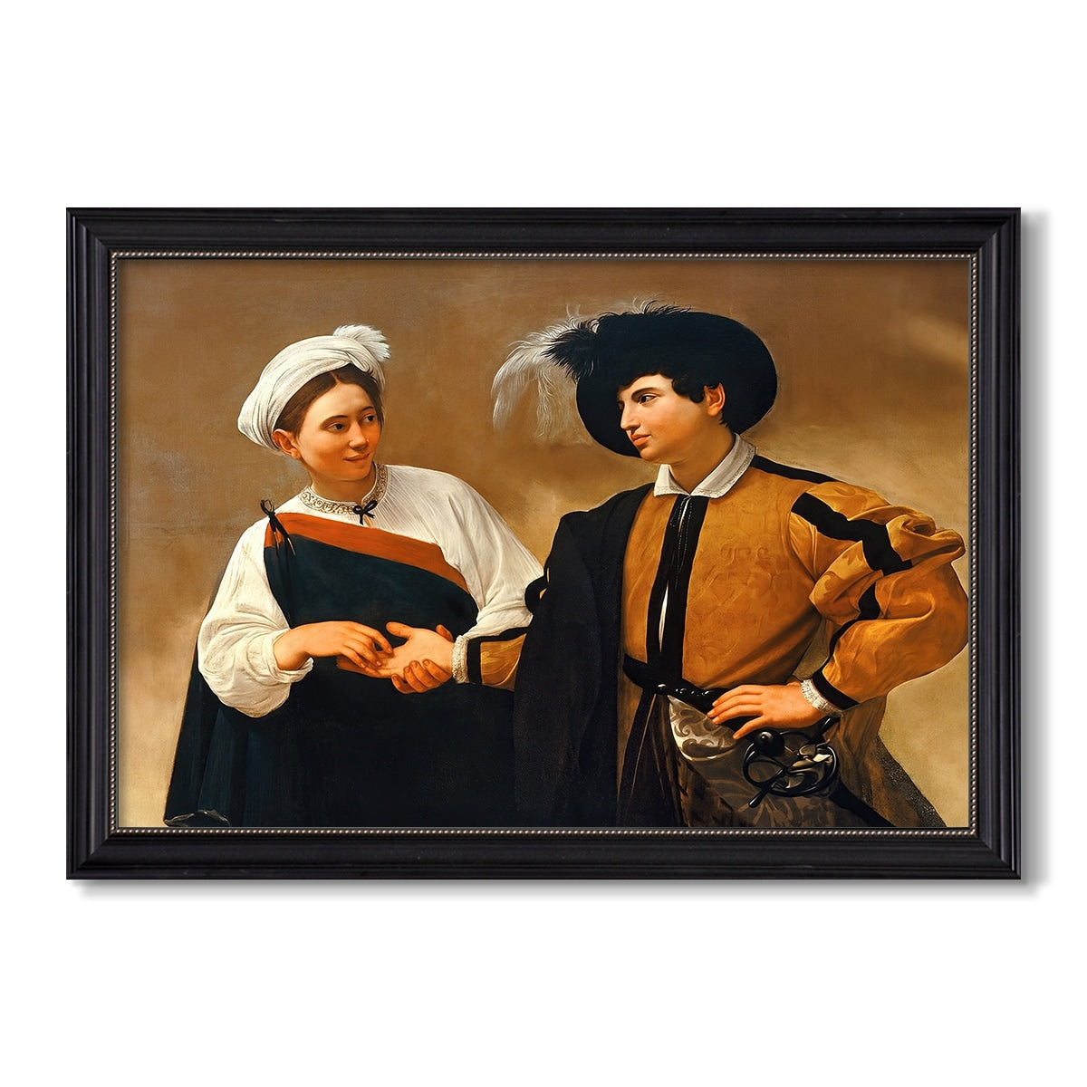 The Fortune Teller C 1599 Caravaggio Custom Framed Canvas