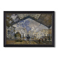 The Gare Saint Lazare 1877 Claude Monet Custom Framed Canvas