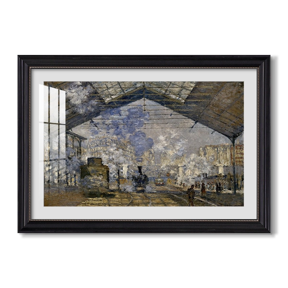 The Gare Saint Lazare 1877 Claude Monet Custom Framed Print