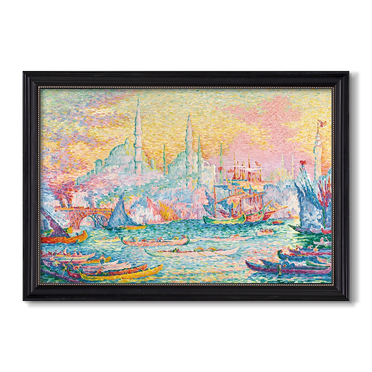 The Golden Horn Constantinople 1907 Paul Signac Custom Framed Canvas