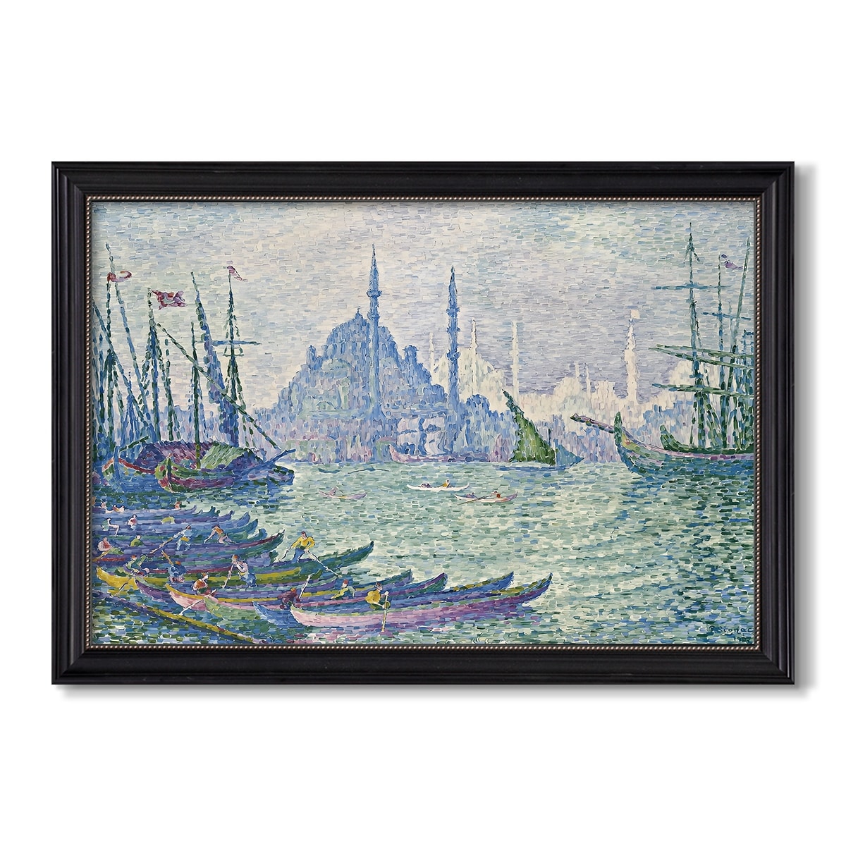 The Golden Horn Minarets 1907 Paul Signac Custom Framed Canvas