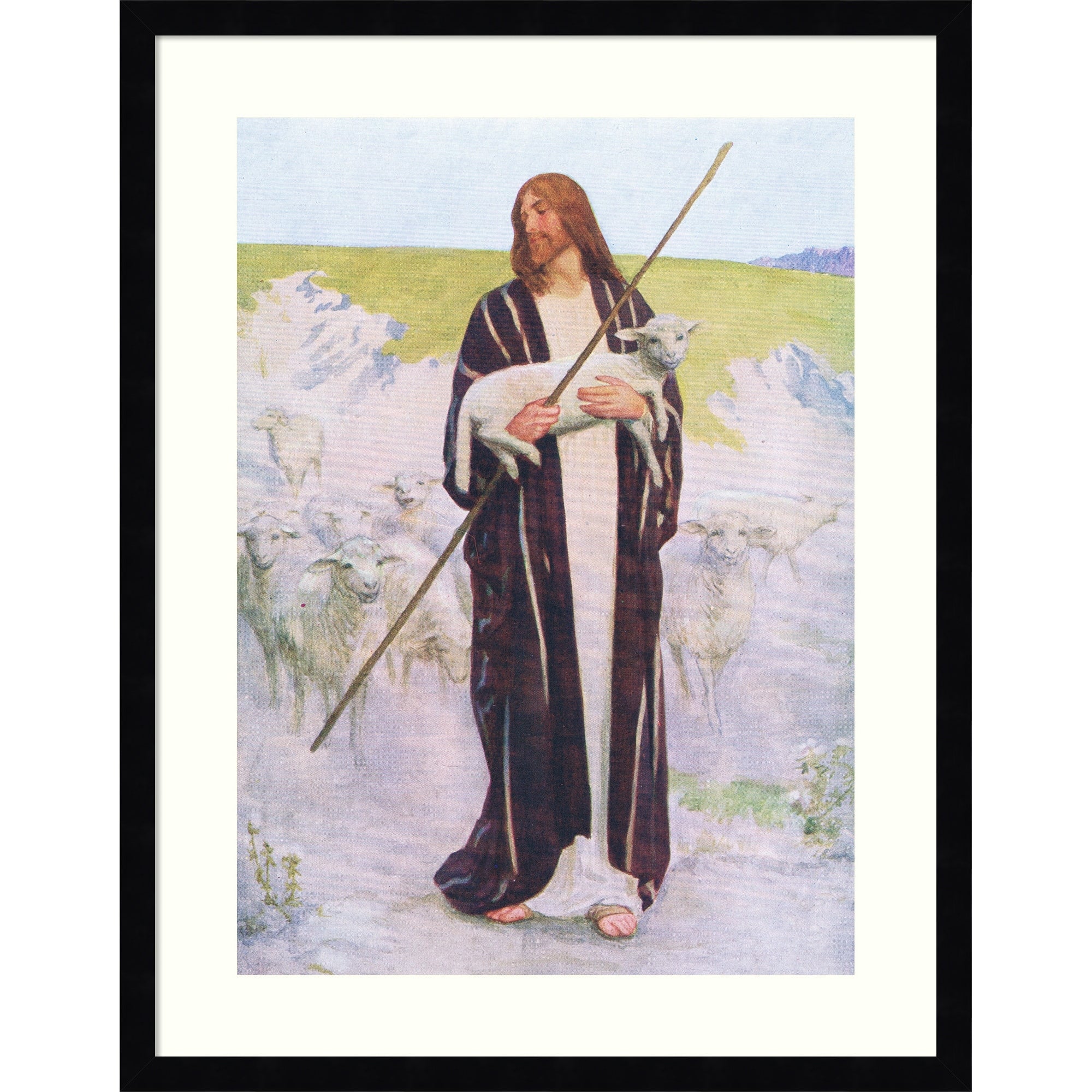 The Good Shepherd By Robert Payton Reid Wood Framed Wall Art Print