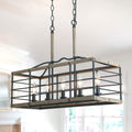 The Gray Barn Windswept Transitional Light Faux Wood Distressed Pendant 5 Light Island Lights