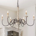 The Gray Barn Blueberry Butte Farmhouse Wood Pendant Lights 5 Light Ceiling Linear Chandelier