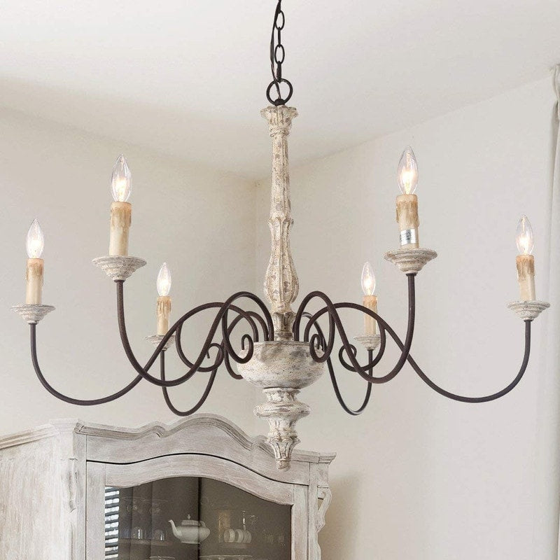 The Gray Barn Blueberry Butte Farmhouse Wood Pendant Lights 5 Light Ceiling Linear Chandelier
