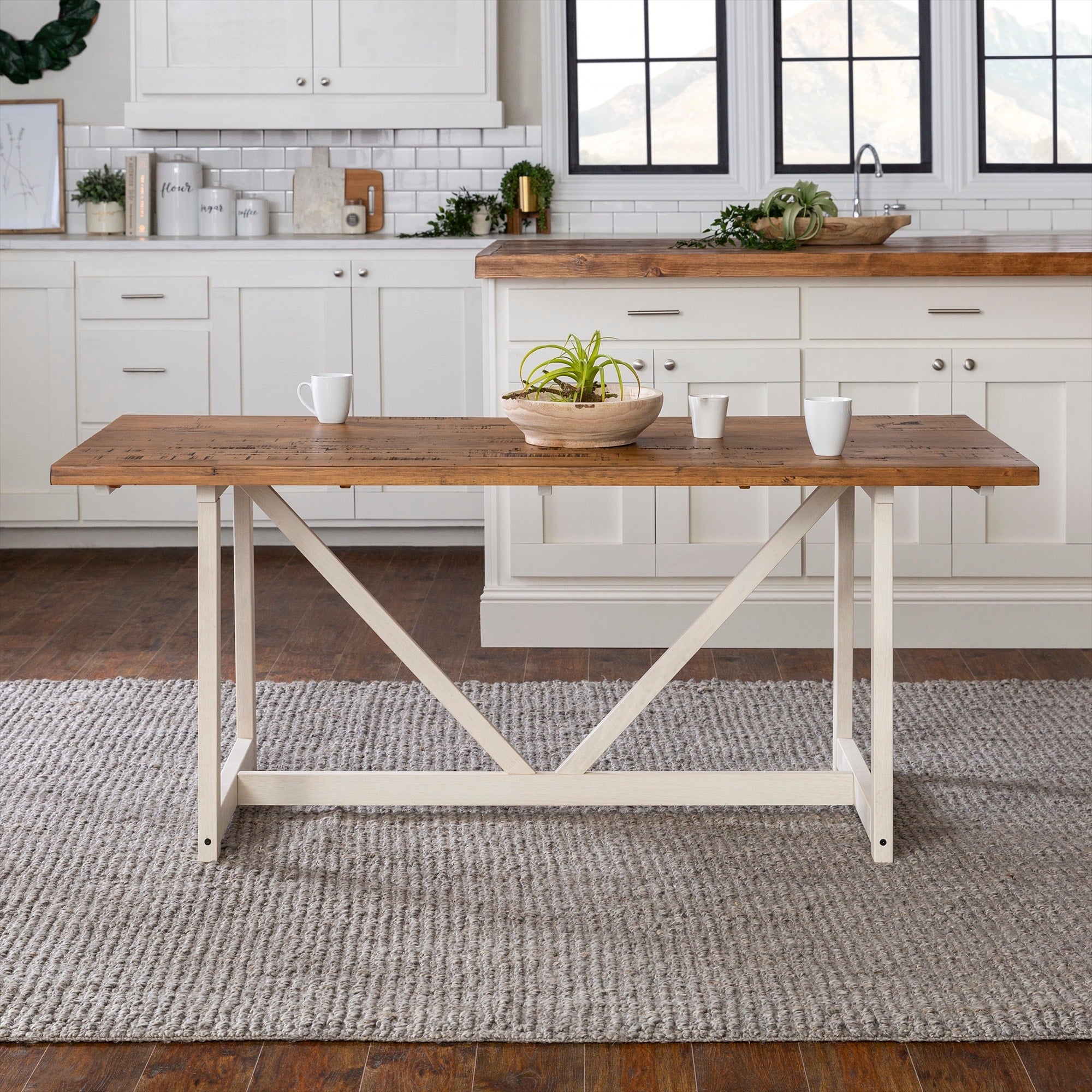 The Gray Barn 72 Inch Solid Wood Trestle Dining Table